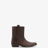 Jude - Cas Ankle Boot Dark Brown Distressed Suede Leather