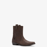 Jude - Cas Ankle Boot Dark Brown Distressed Suede Leather