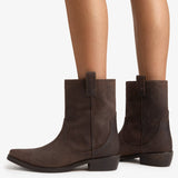 Jude - Cas Ankle Boot Dark Brown Distressed Suede Leather