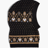 Khaite - Caspian Balaclava in Black and Camel Multi