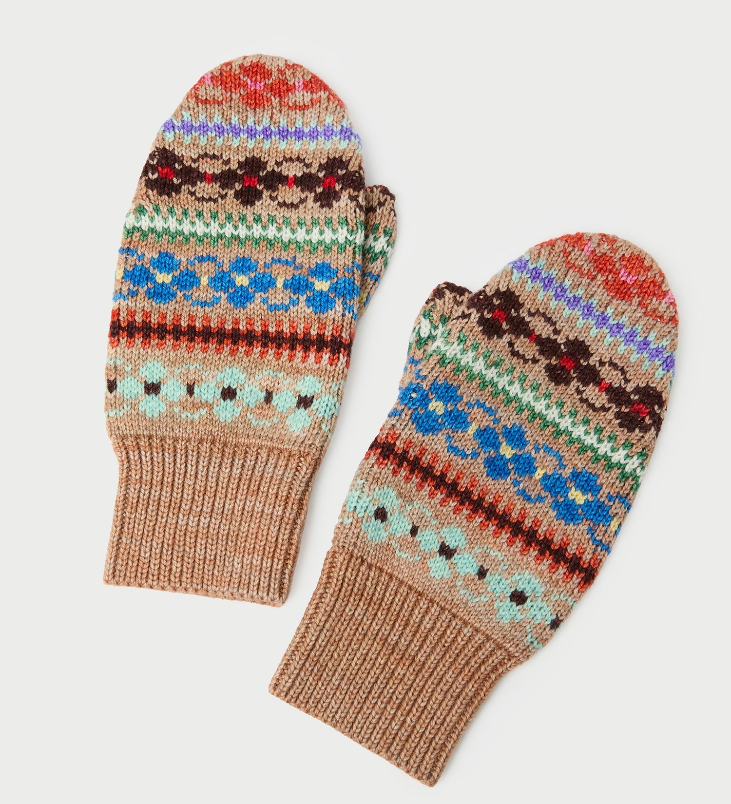 Loeffler Randall - Cassie Camel Intarsia Wool Mitten