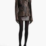 Khaite - Catalina Jacket in Black and Natural Distressed Leather