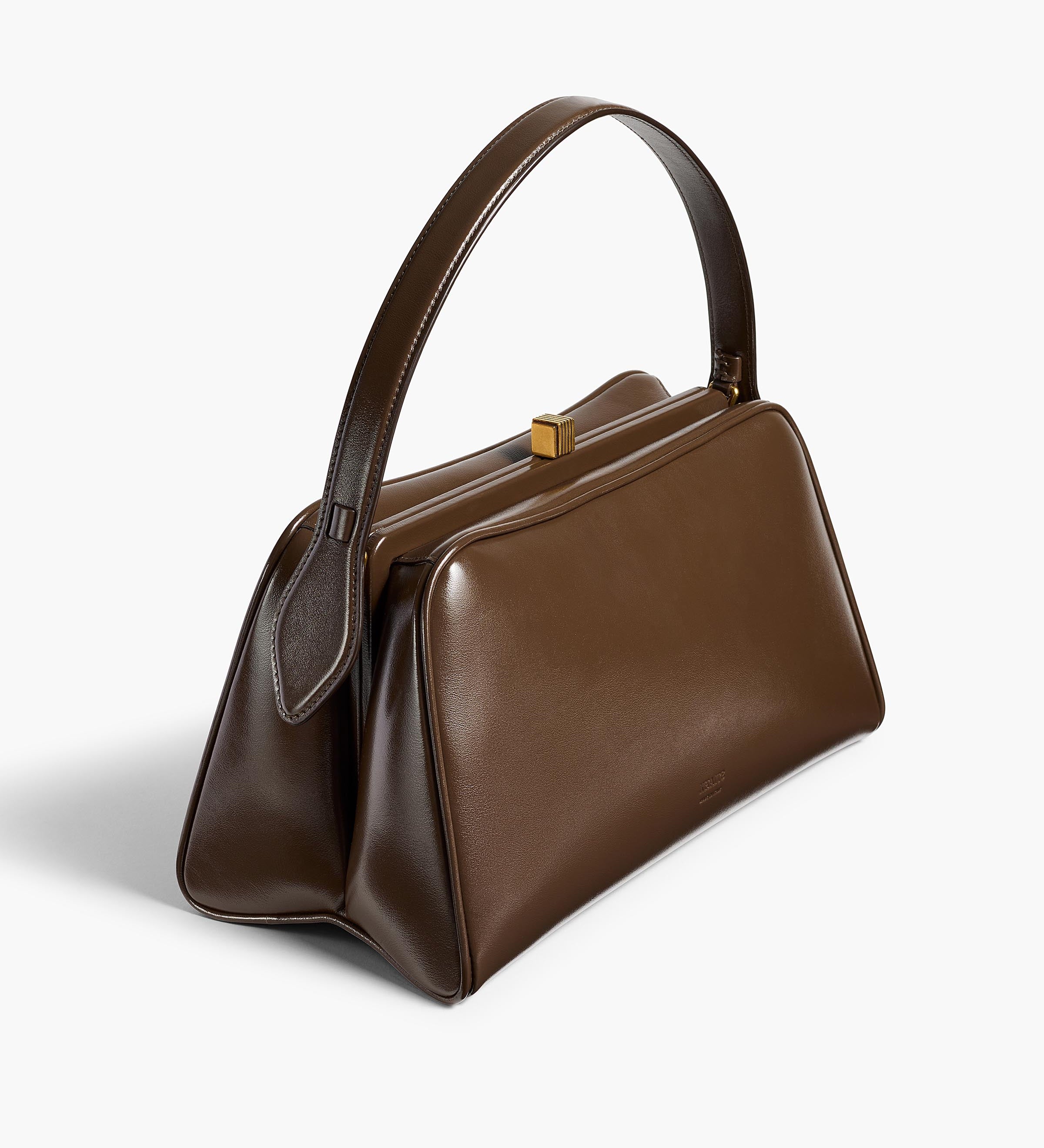 Khaite - Cate Bag in Chestnut Crackle Patent Leather