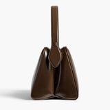 Khaite - Cate Bag in Chestnut Crackle Patent Leather