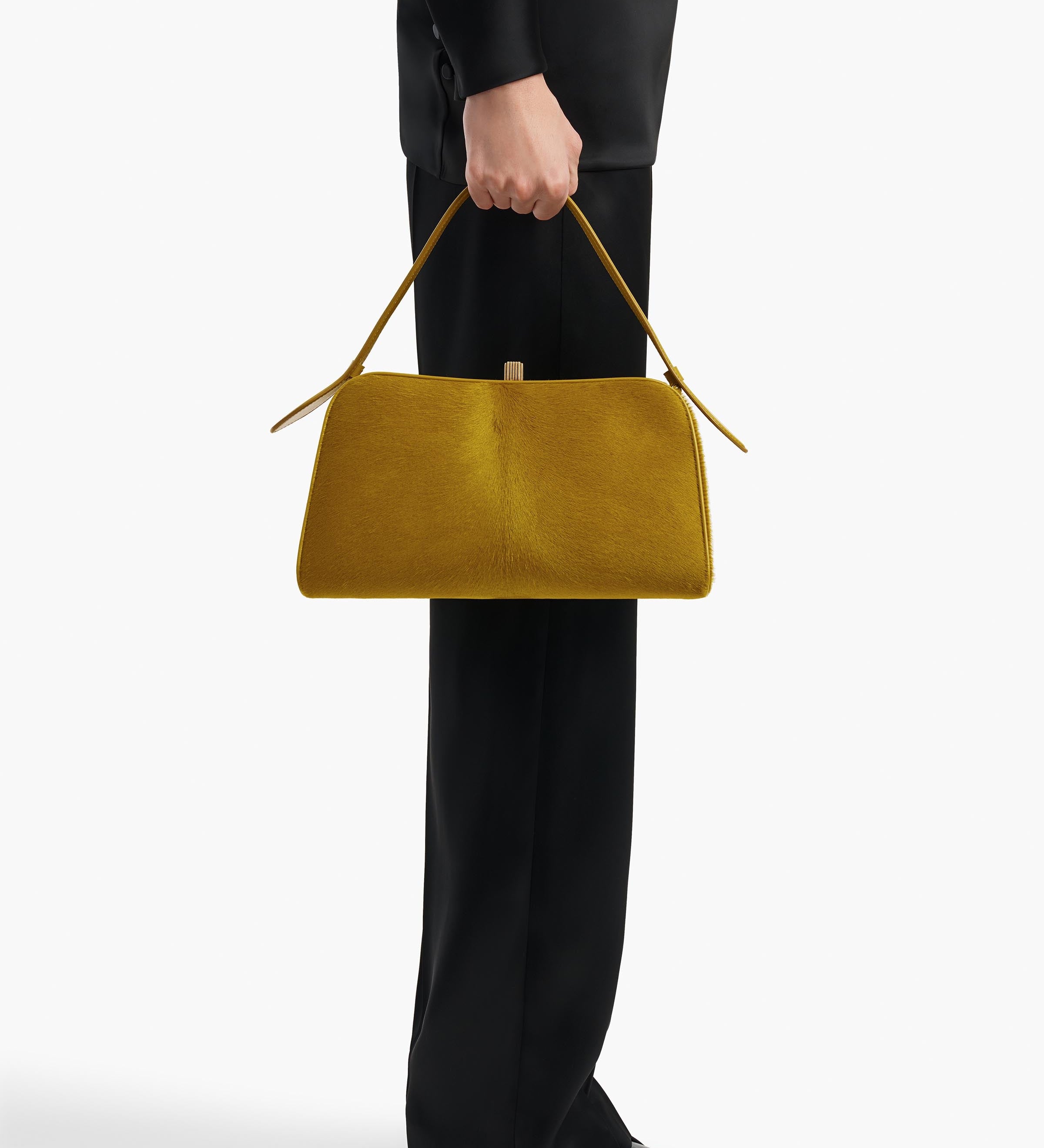 Khaite - Cate Bag in Golden Olive Haircalf