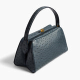 Khaite - Cate Handbag in Midnight Navy Ostrich