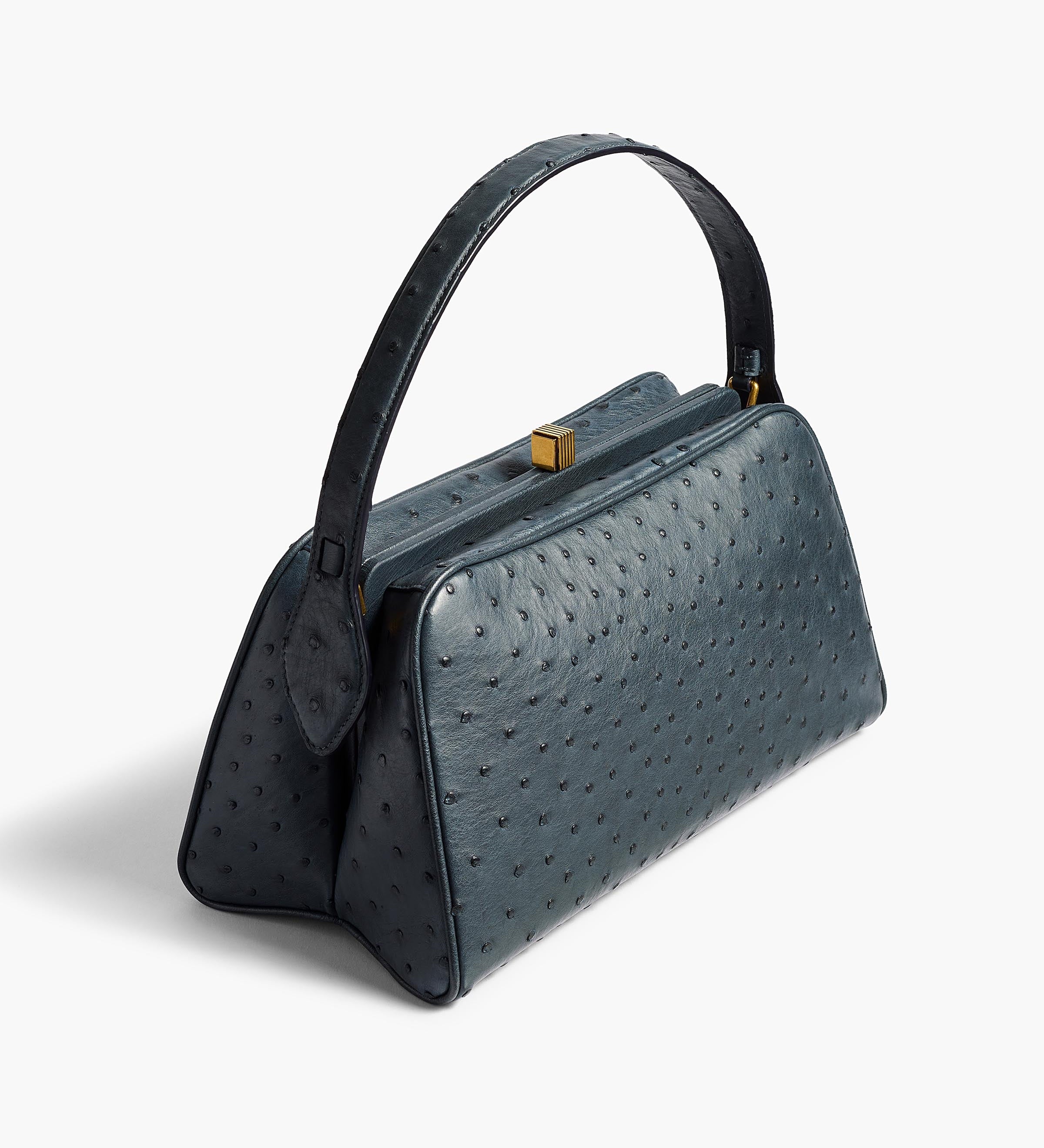 Khaite - Cate Handbag in Midnight Navy Ostrich