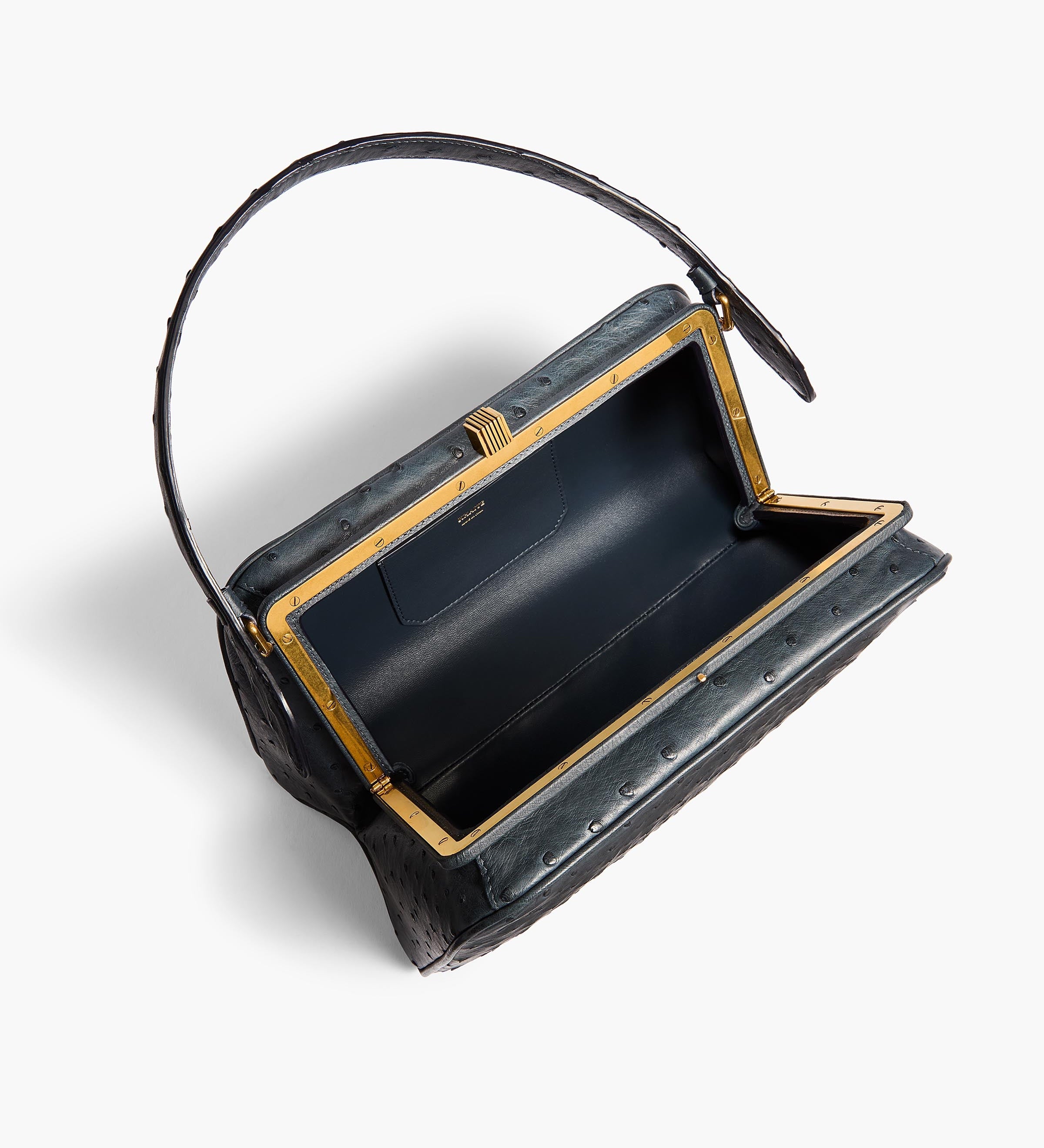 Khaite - Cate Handbag in Midnight Navy Ostrich