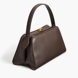 Khaite - Cate Bag in Dark Brown Pebbled Leather