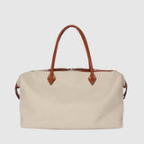 Métier - Vérité Weekend Bag Natural Linen with Cognac