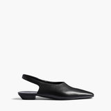 Khaite - Cecilia Slingback Flat in Black Pebbled Leather