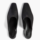 Khaite - Cecilia Slingback Flat in Black Pebbled Leather