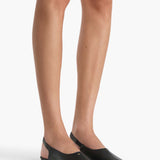 Khaite - Cecilia Slingback Flat in Black Pebbled Leather