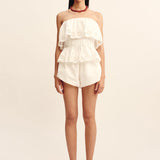Posse - CECILIA STRAPLESS TOP - VINTAGE WHITE