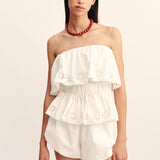 Posse - CECILIA STRAPLESS TOP - VINTAGE WHITE