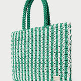 Loeffler Randall - Celia White/Green Stripe Tote Bag