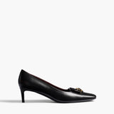 Khaite - Celia Pocket Pump in Black Vintage Calf Leather