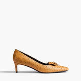 Khaite - Celia Pocket Pump in Chestnut Ostrich