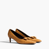 Khaite - Celia Pocket Pump in Chestnut Ostrich
