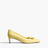 Khaite - Celia Pocket Pump in Pale Yellow Vintage Calf Leather