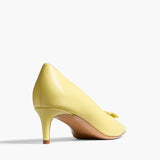 Khaite - Celia Pocket Pump in Pale Yellow Vintage Calf Leather