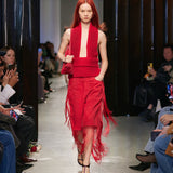 Christopher Esber - Macrame Fringed Corduroy Cropped Jean
