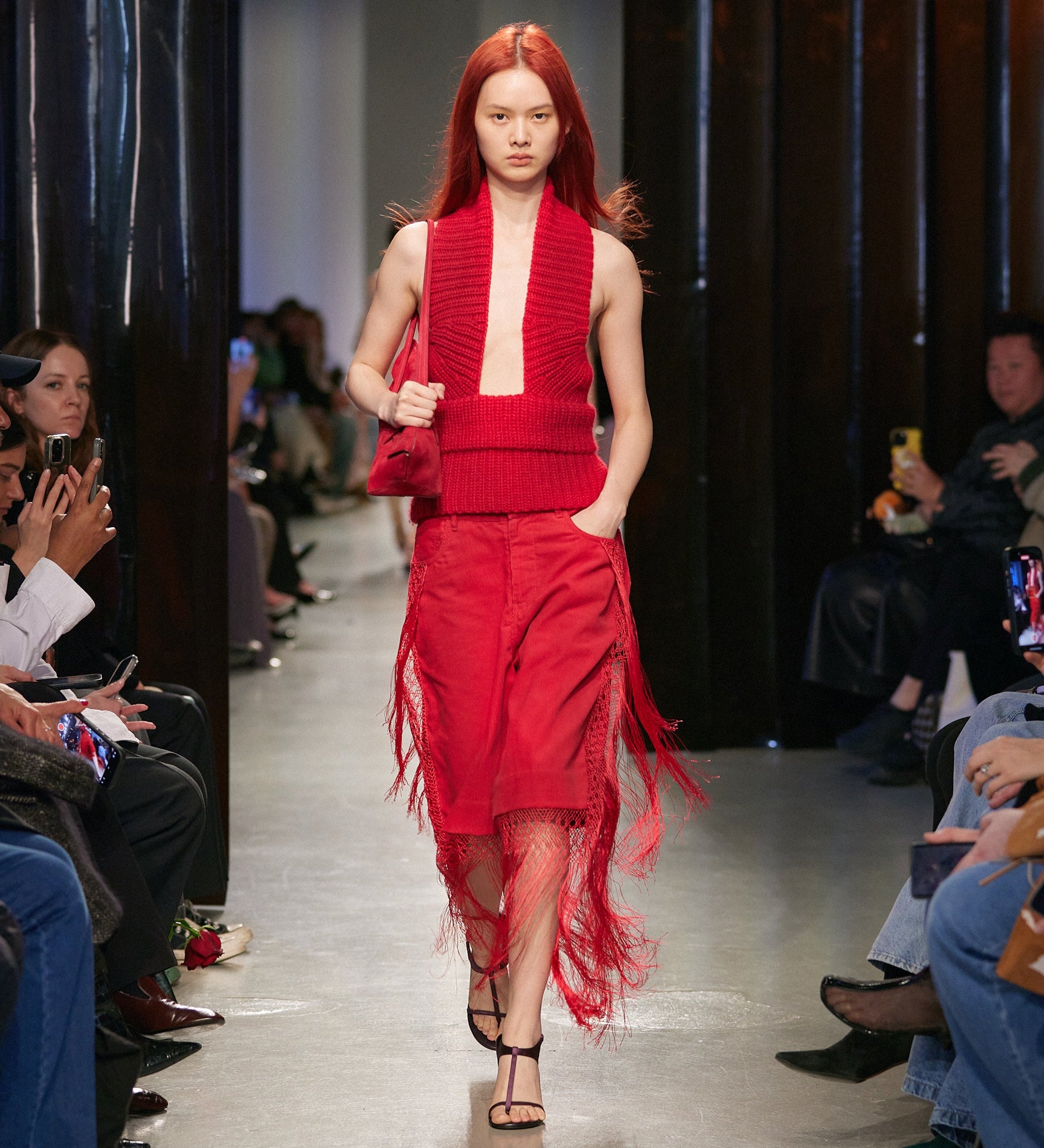 Christopher Esber - Macrame Fringed Corduroy Cropped Jean
