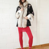 Conner Ives - The Demi Couture Reconstituted Vintage Fur and Silk Robe - Black