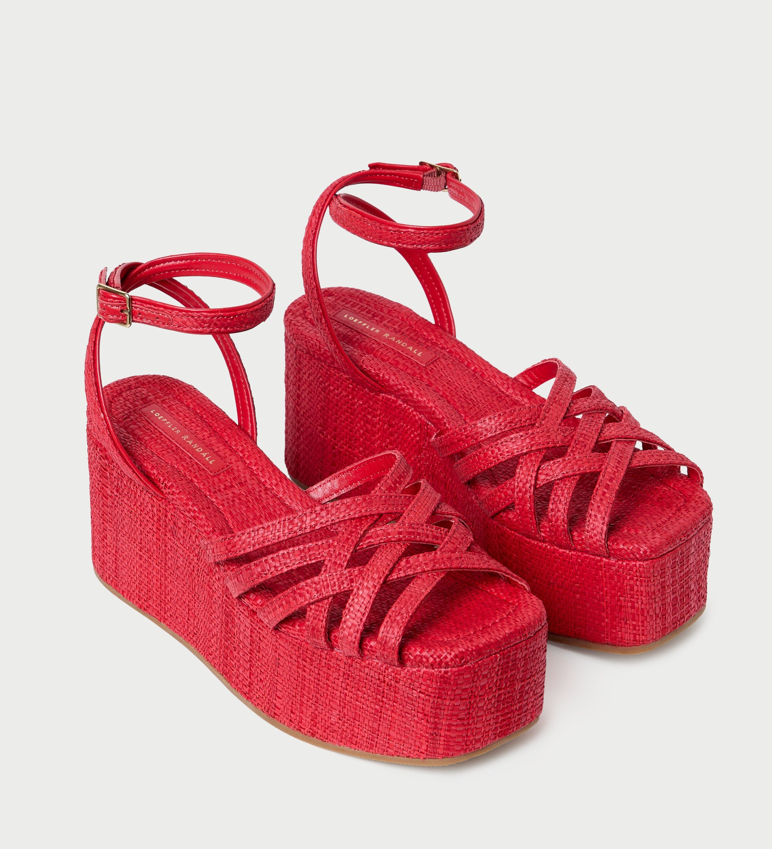 Loeffler Randall - Channing Red Raffia Platform Sandal