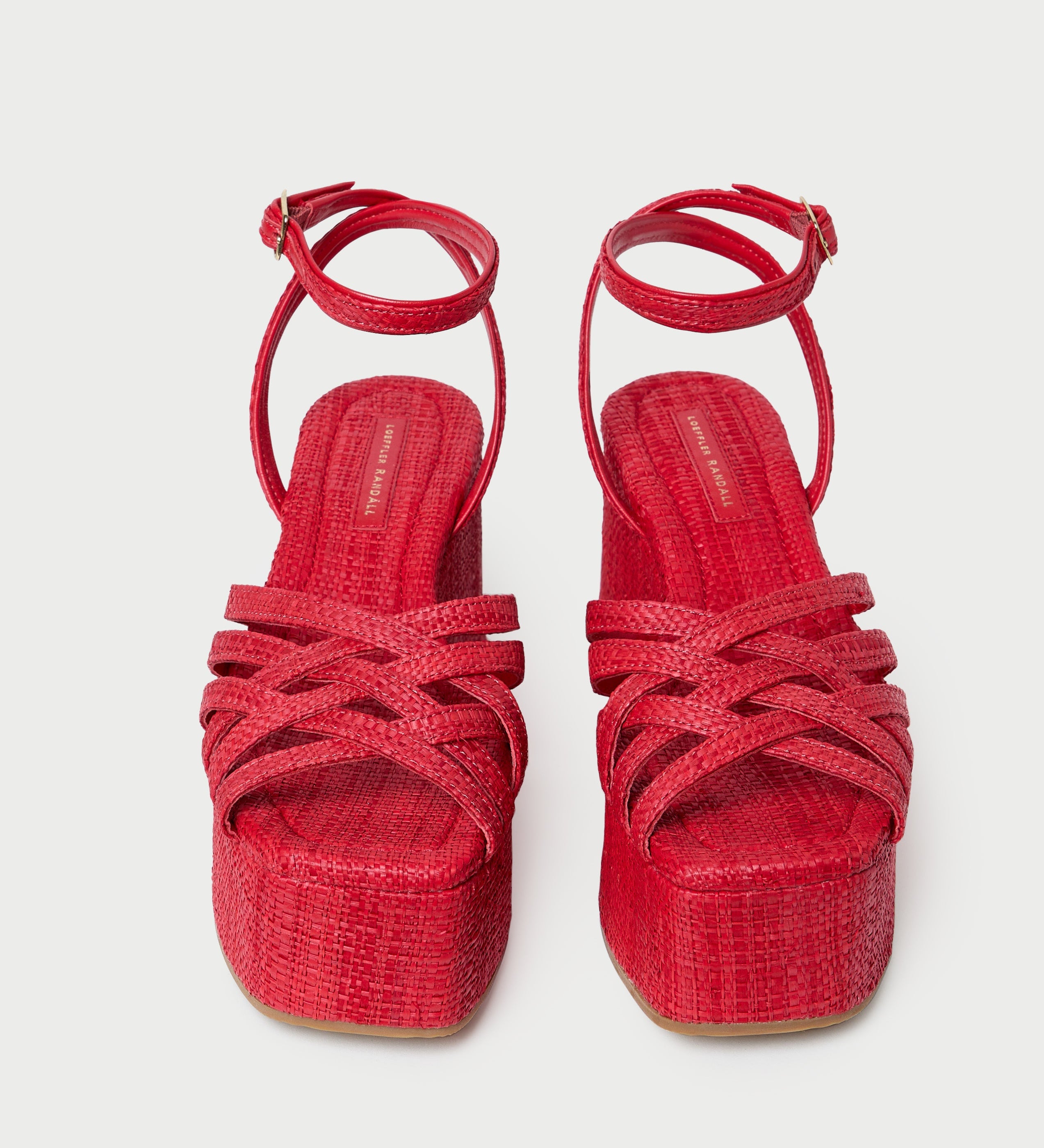 Loeffler Randall - Channing Red Raffia Platform Sandal
