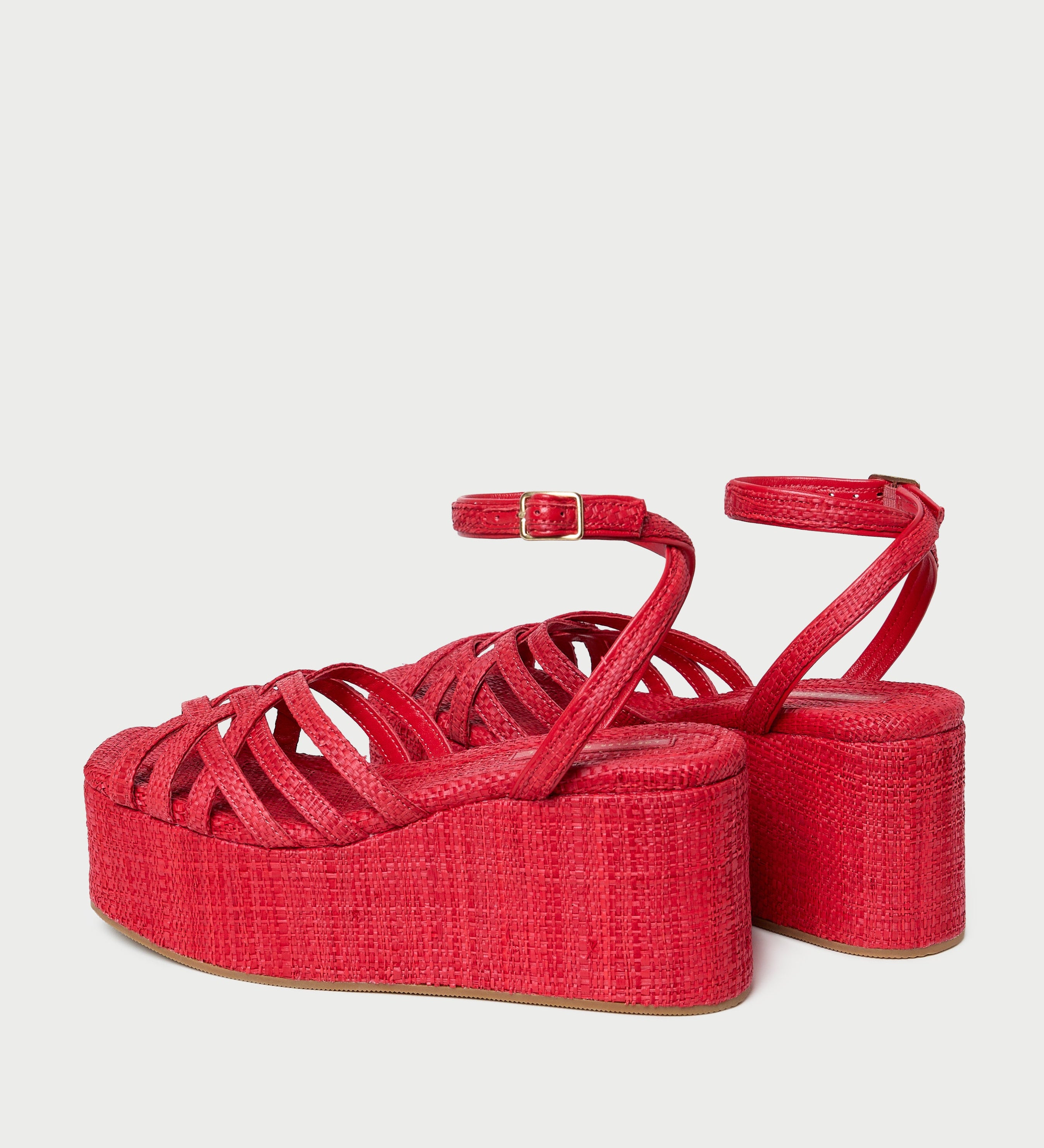 Loeffler Randall - Channing Red Raffia Platform Sandal