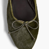 Khaite - Charlotte Ballerina Flat in Racing Green Haircalf