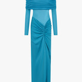 Christopher Esber - Sonora Veiled Long Sleeve Ruched Dress