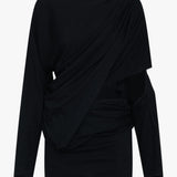Christopher Esber - Aiba Draped Cotton Jersey Long Sleeve Dress
