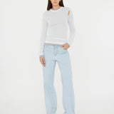 Christopher Esber - Sheer Overlay Peephole Rib Top