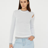 Christopher Esber - Sheer Overlay Peephole Rib Top