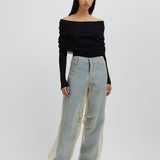 Christopher Esber - Silk Parchment Denim Jean