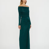 Christopher Esber - Sonora Veiled Long Sleeve Ruched Dress