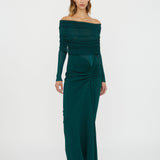 Christopher Esber - Sonora Veiled Long Sleeve Ruched Dress
