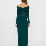 Christopher Esber - Sonora Veiled Long Sleeve Ruched Dress