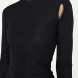Christopher Esber - Sheer Overlay Peephole Rib Dress