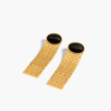 Khaite - Chronos Earrings in Black and Gold