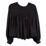 Ciao Lucia - Alda Black Georgette Silk Top