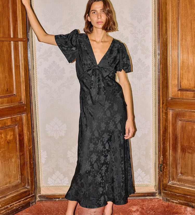 Ciao Lucia - Brunello Black Jacquard Dress