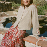 Ciao Lucia - Olanna Smocked Silk Skirt Poppy