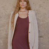 Ciao Lucia - Julisa Oversized Crochet Cardigan Bone