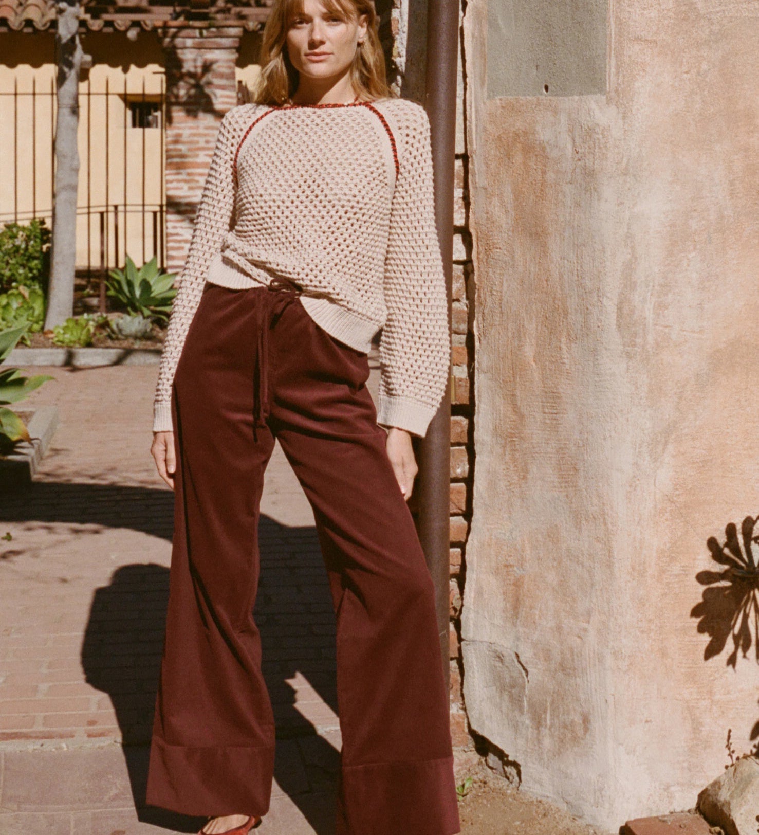 Ciao Lucia - Avra Cotton Crochet Pullover Bone