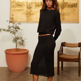 Ciao Lucia - Lacerta Black Sheer Pullover Sweater