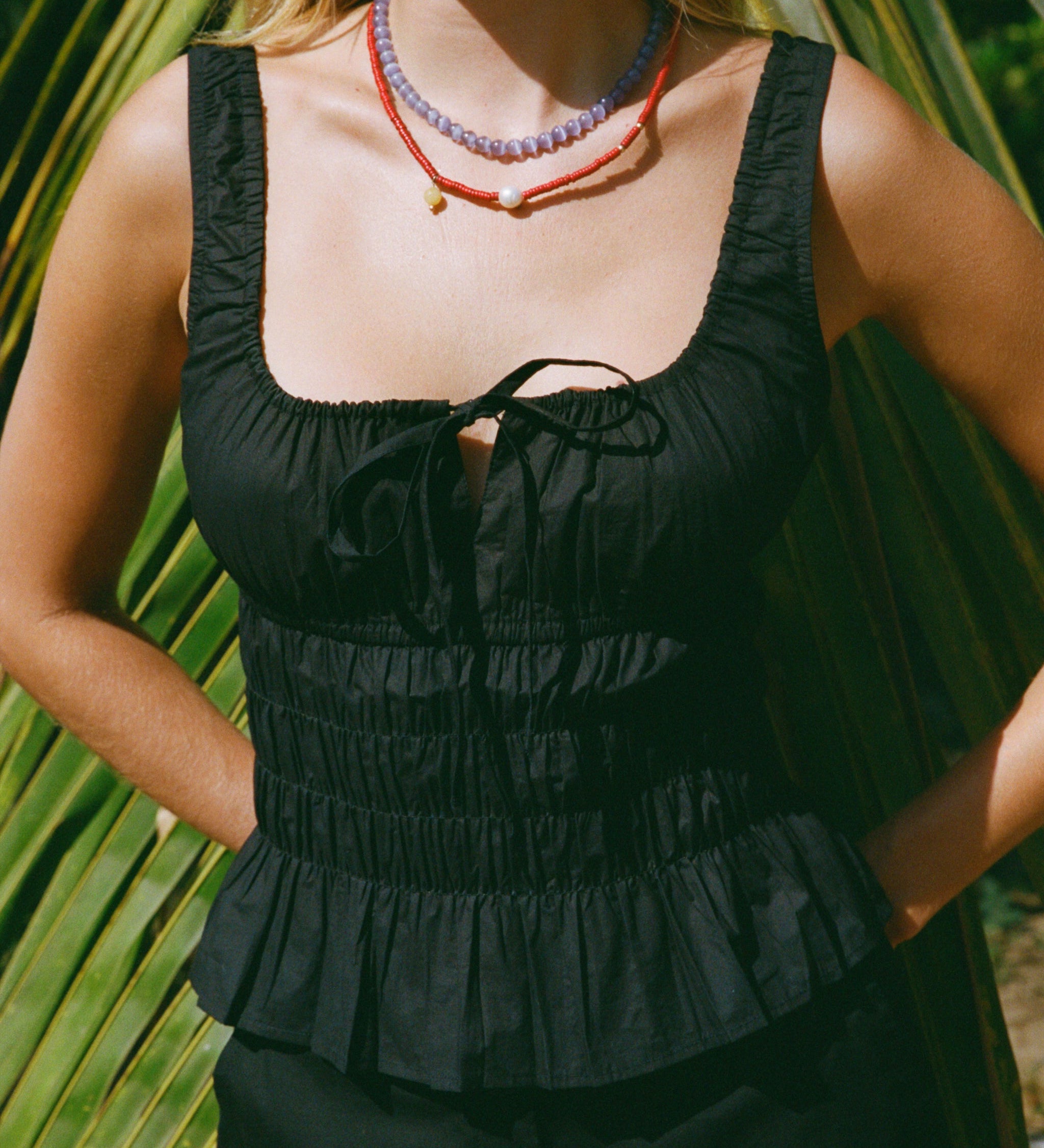Ciao Lucia - Gigi Black Cotton Poplin Top