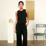 Ciao Lucia - Marceau Black Linen Pant